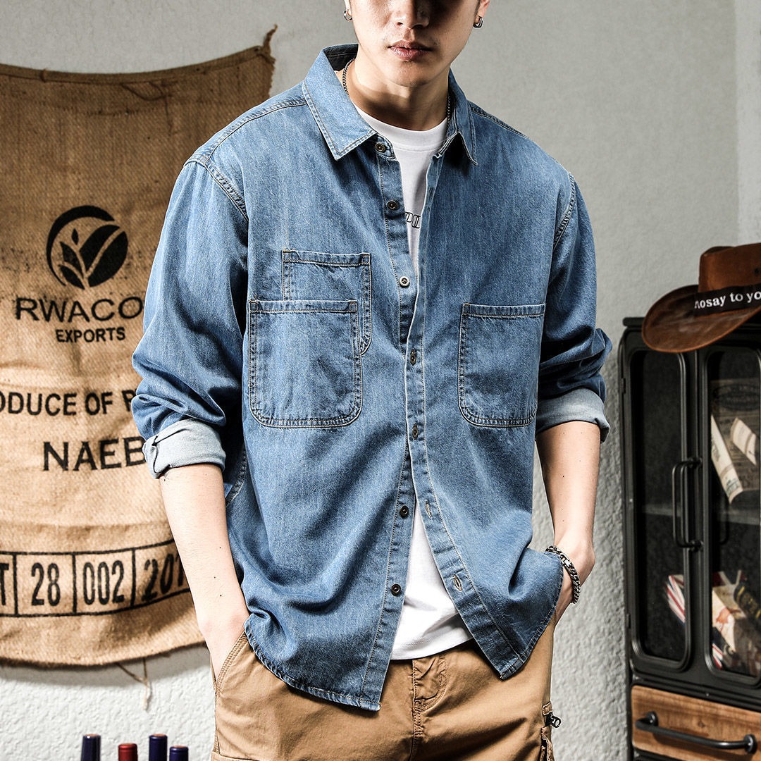 Retro Gaming Jacket - Primavera Ruffian Bello Denim Utensili Camicia